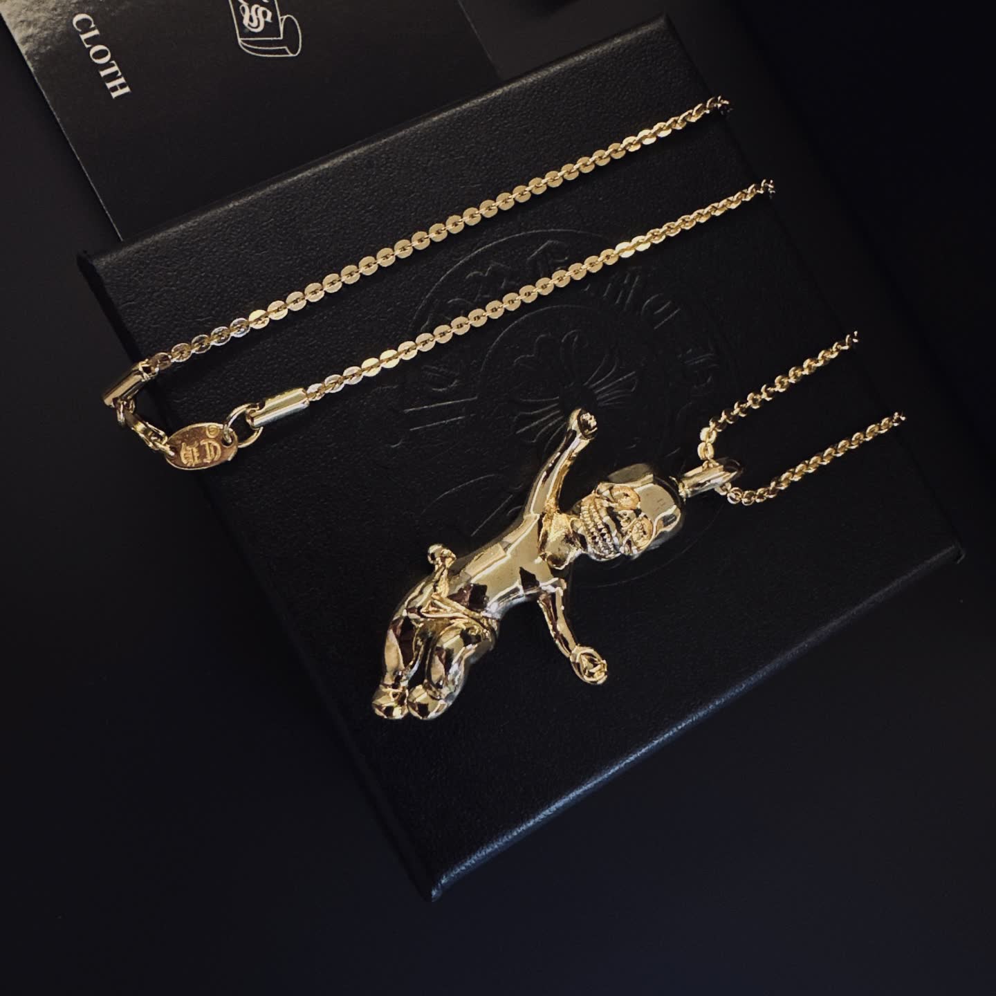 Chrome Hearts Gold Plated Pendant Necklace